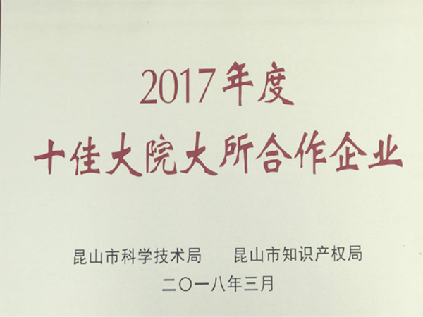 十佳大院大所合作企业